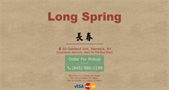 Desktop Screenshot of longspringrestaurant.com